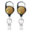 2pcs Retractable Badge Reel Vintage Compass Map Name Tag Holder 65cm - 1