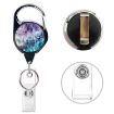 2pcs Vintage Compass Map Badge Holder, Blue Gilt Marble, 65cm Retractable - 3