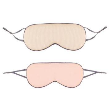 Double-sided Sleep Eye Mask Set with Elastic Band (Beige & Pink) - 1