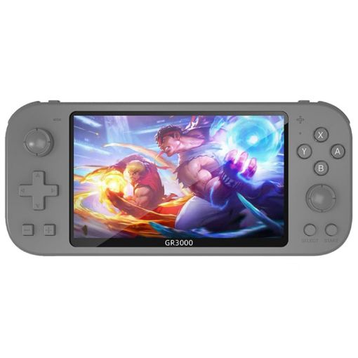RG3000 Gray Handheld Mini Game Console with Double Handle Support - 1