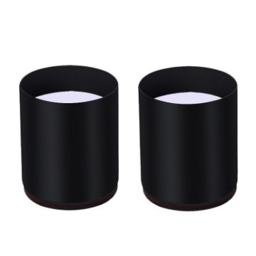2pcs Furniture Carbon Steel Heightening Pads, Round 6x5cm (Black) - 1