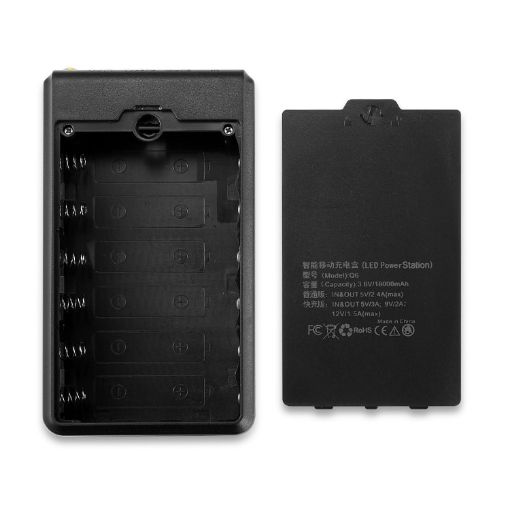 Q6 Removable 6 Sections 18650 Battery Box Charger Case - Black - 1