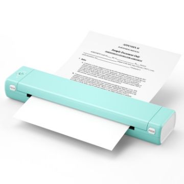 M08F Bluetooth Wireless Portable Thermal Printer - White Green Version - 1