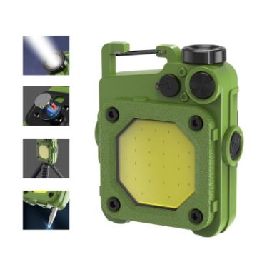 COB Flashlight USB Rechargeable Magnetic Keychain for Camping (Green) - 1