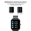 H10 Smart Watch 1.69" Screen, Heart Rate/BP/Sleep, Black Net+Silicone - 5