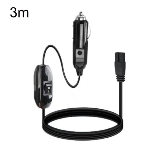 Car Refrigerator Cable 12V/24V, 3m Power Cord with Switch - 1