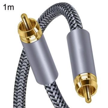 1m Silver Gray Pure Copper RCA Coaxial HIFI Digital Audio Cable - 1