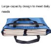 Large-Capacity Waterproof Zipper File Bag, A3 Oxford Cloth (Blue) - 3