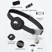 Reflective Silicone AirTag Tracker Pet Collar with Bell (White) - 3