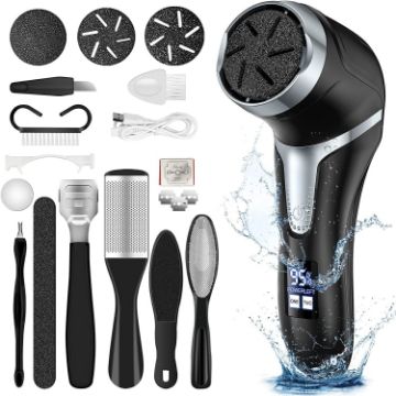 JD-510 Black Rechargeable Foot Callus Remover with Vacuum, 10 In 1 Kit - 1