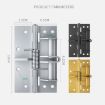 4" Multifunctional Automatic Door Closer Hinge, Color Steel Gold - 3