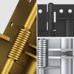 4" Multifunctional Automatic Door Closer Hinge, Color Steel Gold - 4