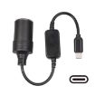 12W 60cm Type-C to Cigarette Lighter Socket Power Recorder - 1