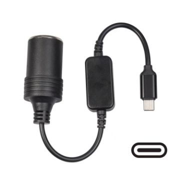12W 60cm Type-C to Cigarette Lighter Socket Power Recorder - 1