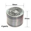 Bulldog Grinder 50mm Zinc Alloy, 4-Layer Ancient Silver Herb Grinder - 3