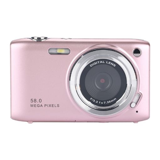 2.88" IPS Screen HD Camera, 16X Zoom, Portable Rose Pink CCD Camera - 1