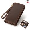 HUMERPAUL RFID Leather Wallet Long Men Brown Mobile Phone Holder - 1