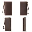 HUMERPAUL RFID Leather Wallet Long Men Brown Mobile Phone Holder - 2