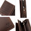 HUMERPAUL RFID Leather Wallet Long Men Brown Mobile Phone Holder - 3