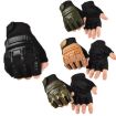 Children's Outdoor Skating Military Training Half-Finger Gloves Sand - 5