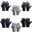 Ice Silk Half Finger Black Sunscreen Non-slip Fishing Gloves - 2