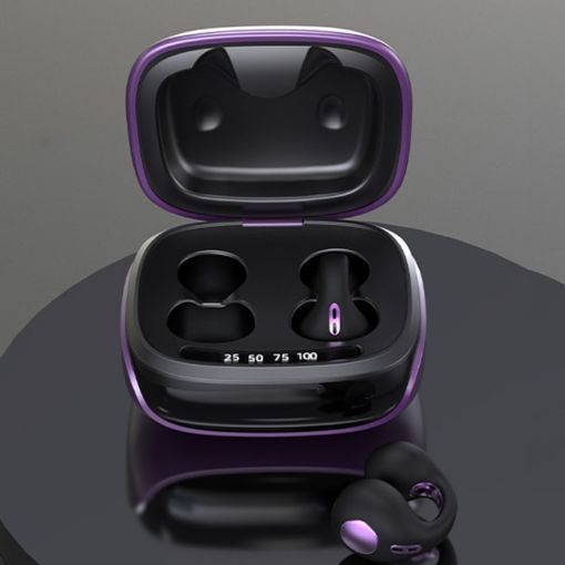 JX80 TWS Bluetooth Bone Conduction Clip-On Headset (Purple) - 1