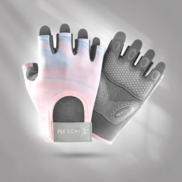 Non-slip Half-finger Yoga Gloves, Shock-absorbing, Size M - Pink - 1