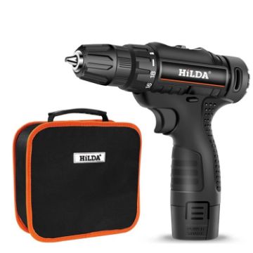HILDA 12V Li-Ion Home Power Drill with Charger & Battery, US Plug - 1