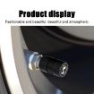 Black Aluminium N Label Car Tire Valve Caps - 4pcs/set - 5