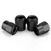Hexagonal Metal Tire Valve Caps - 4pcs Set Universal (Black) - 1