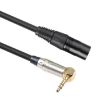 0.3m 3.5mm TRS to XLR 3Pin Audio Cable, 90 Degree (Black) - 3