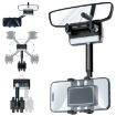 360 Rotating Car Rearview Mirror Phone Holder - Black - 1
