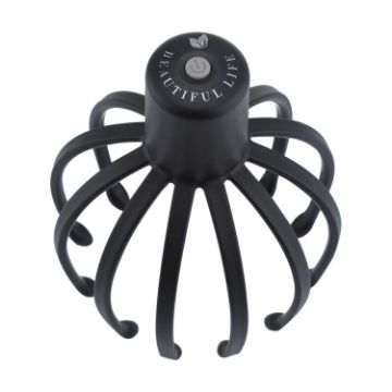 Multi-Claw Vibrating Electrical Scalp Massager Hair Scratcher - Black - 1