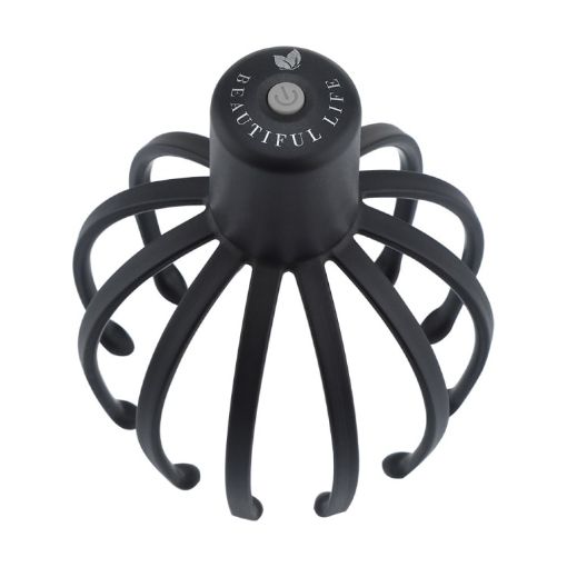 Multi-Claw Vibrating Electrical Scalp Massager Hair Scratcher - Black - 1