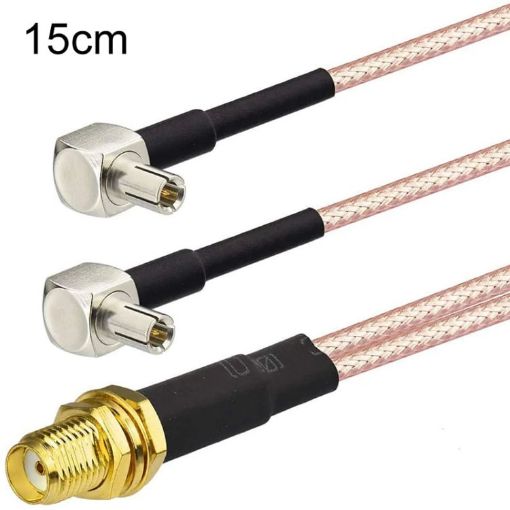 SMA Female to Dual TS9 R WiFi Antenna Extension Cable 15cm - 1