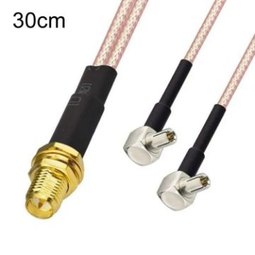 RP-SMA Female to 2 TS9 R WiFi Antenna Extension Adapter Cable 30cm - 1