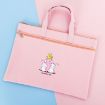 Little Rabbit Pink Canvas Zipper A4 File Bag for Students - 1