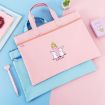 A4 Zipper Canvas File Bags - Little Rabbit Style Handbag (Tianlan) - 2
