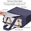 BeiDuoMei A4 Waterproof File Bag with Cup Holder - 3 Layers, Black - 5