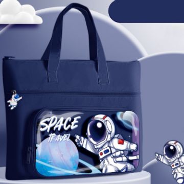 Waterproof Canvas Student Book Bag - Star Astronauts Design - 1