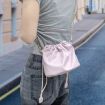 Large-Capacity Blue Waterproof Leather Camera Bag with Drawstring - 6