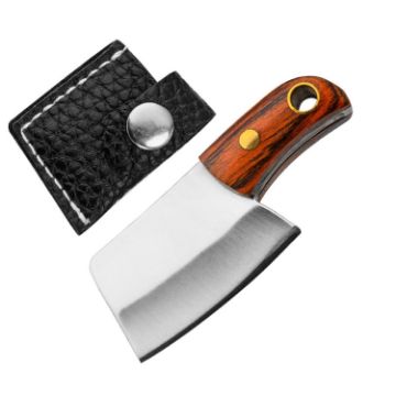 Mini Knife Keychain with Holster, Colorful Wood Sanding Model - 1