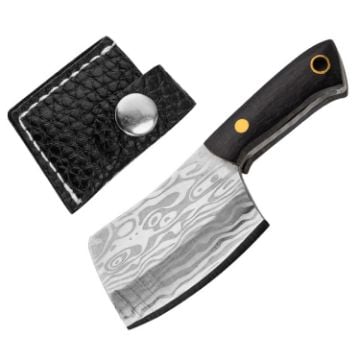 Portable Mini Knife Keychain with Holster, Black Handle Design - 1