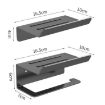 Gray Stainless Steel No-Punch Paper Holder with Phone Rack Shelf - 3