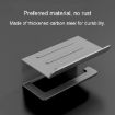 Gray Stainless Steel No-Punch Paper Holder with Phone Rack Shelf - 4