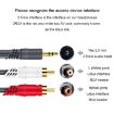 JINGHUA 20m Grey 3.5mm to 2RCA Game Console Audio Cable - 3
