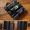 Retro Leather Pen Curtain Pencil Case with Key (Crazy Horse Brown) - 4
