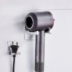 Wall Mounted Hair Dryer Holder Hole-Free Aluminum Shelf, Silver - 1