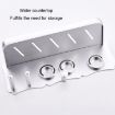Silver Wall Mounted Hair Dryer Holder with 2 Loops, Aluminum Shelf - 2