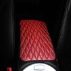 Red PU Leather Glitter Car Armrest Console Cover Mat 32x19cm - 3